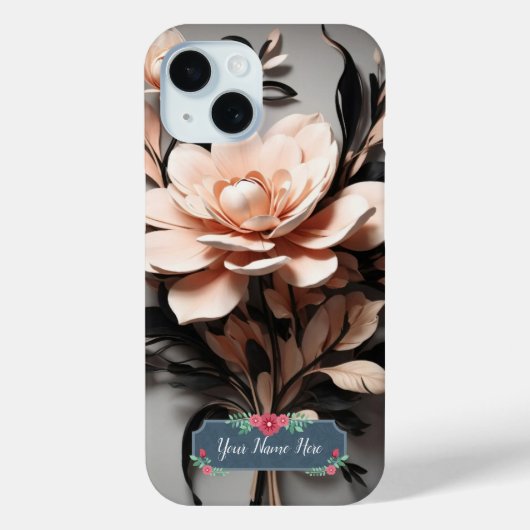 Moderne Abstracte Kunst Perzikbloesems Case-Mate iPhone Case (Achterkant)