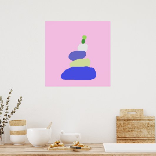 moderne abstracte kunst poster (Keuken)