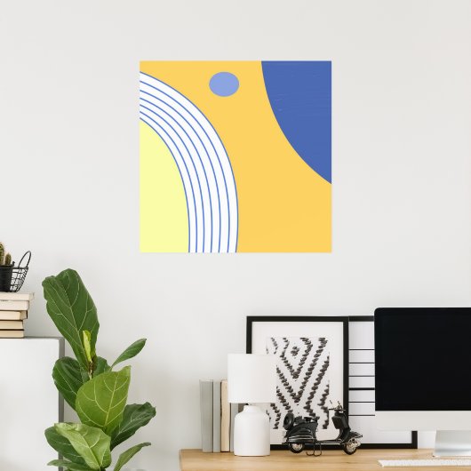 moderne abstracte kunst poster (Thuiskantoor)