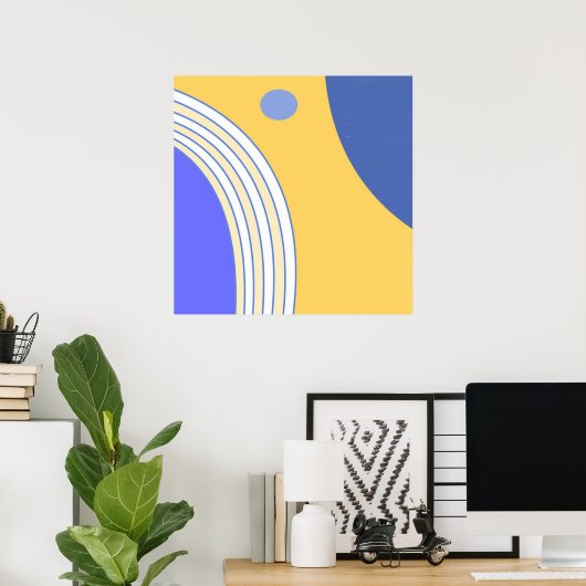 moderne abstracte kunst poster (Thuiskantoor)