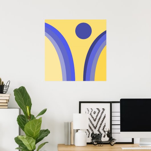moderne abstracte kunst poster (Thuiskantoor)