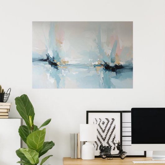 Moderne Abstracte Kunst Poster (Thuiskantoor)