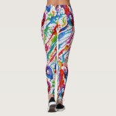 Moderne Abstracte kunst Rainbow Color Paint Splett Leggings (Achterkant)