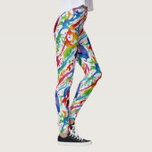Moderne Abstracte kunst Rainbow Color Paint Splett Leggings (Rechts)