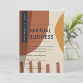 MODERNE ABSTRACTE KUNST ROEST ORANJE CONFERENTIE E KAART (Staand voorkant)