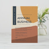 MODERNE ABSTRACTE KUNST ROEST ORANJE CONFERENTIE E KAART (Staand voorkant)