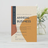 MODERNE ABSTRACTE KUNST ROEST ORANJE CONFERENTIE E KAART (Staand voorkant)