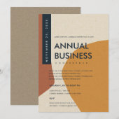 MODERNE ABSTRACTE KUNST ROEST ORANJE CONFERENTIE E KAART (Voorkant / Achterkant)