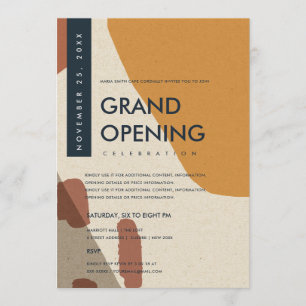 MODERNE ABSTRACTE KUNST ROEST ORANJE GRAND OPENING KAART