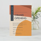 MODERNE ABSTRACTE KUNST ROEST ORANJE GRAND OPENING KAART (Staand voorkant)