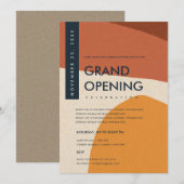 MODERNE ABSTRACTE KUNST ROEST ORANJE GRAND OPENING KAART (Voorkant / Achterkant)