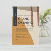 MODERNE ABSTRACTE KUNST ROEST ORANJE GRAND OPENING KAART (Staand voorkant)