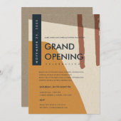 MODERNE ABSTRACTE KUNST ROEST ORANJE GRAND OPENING KAART (Voorkant / Achterkant)