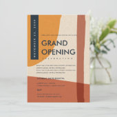 MODERNE ABSTRACTE KUNST ROEST ORANJE GRAND OPENING KAART (Staand voorkant)