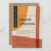 MODERNE ABSTRACTE KUNST ROEST ORANJE GRAND OPENING KAART (Voorkant / Achterkant)