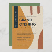 MODERNE ABSTRACTE KUNST ROEST ORANJE GRAND OPENING KAART (Voorkant / Achterkant)