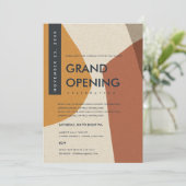 MODERNE ABSTRACTE KUNST ROEST ORANJE GRAND OPENING KAART (Staand voorkant)