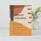 MODERNE ABSTRACTE KUNST ROEST ORANJE GRAND OPENING KAART (Staand voorkant)