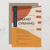 MODERNE ABSTRACTE KUNST ROEST ORANJE GRAND OPENING KAART (Voorkant / Achterkant)