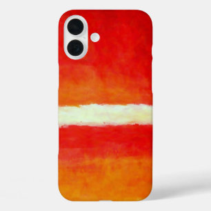 Moderne Abstracte Kunst - Rood Geel Wit iPhone 16 Plus Hoesje