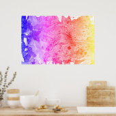 Moderne Abstracte kunst Rood Roze Blauw Paars Poster (Keuken)