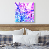 Moderne Abstracte kunst Roze Blauw Paars Wit Canvas Afdruk (Insitu (Slaapkamer))