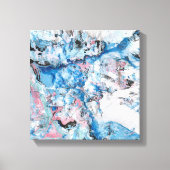Moderne Abstracte kunst Roze Blauwe Ronde Trendy Canvas Afdruk (Voorkant)