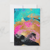 Moderne abstracte kunst roze blauwgroen gouden vri kaart (Achterkant)