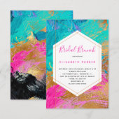 Moderne abstracte kunst roze blauwgroen gouden vri kaart (Voorkant / Achterkant)