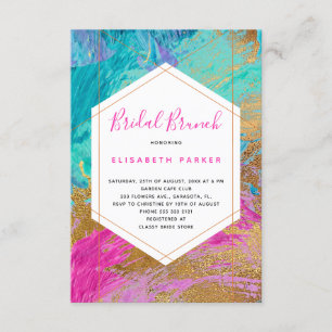 Moderne abstracte kunst roze blauwgroen gouden vri kaart