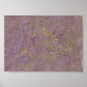 Moderne Abstracte kunst roze gele groene rendie Poster