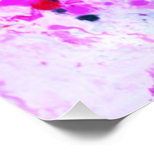 Moderne Abstracte kunst roze groene rendie Perfect Poster (Hoek)