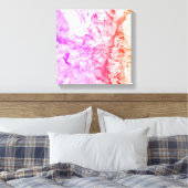 Moderne Abstracte kunst Roze Paars Oranje Geel Canvas Afdruk (Insitu (Slaapkamer))