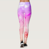 Moderne Abstracte kunst Roze Paars Rood Geel Leggings (Achterkant)