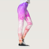 Moderne Abstracte kunst Roze Paars Rood Geel Leggings (Rechts)