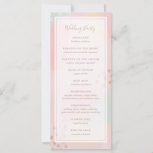 Moderne Abstracte Kunst Roze Pastel Tones Bruiloft (Achterkant)