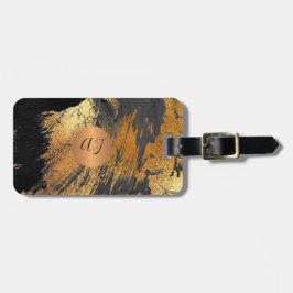 Moderne abstracte kunst schilderij koperen gouden  bagagelabel