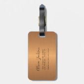 Moderne abstracte kunst schilderij koperen gouden  bagagelabel (Achterkant verticaal)