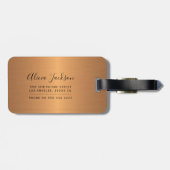 Moderne abstracte kunst schilderij koperen gouden  bagagelabel (Achterkant horizontaal)