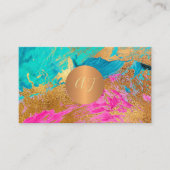 Moderne abstracte kunst schilderij koperen gouden  visitekaartje (Voorkant)