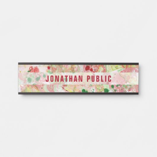 Moderne Abstracte kunst Trendy Sjabloon Elegant Deurbordje (Voorkant)