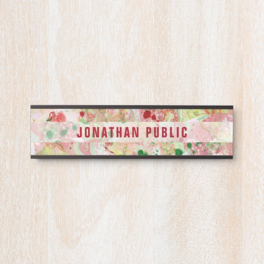 Moderne Abstracte kunst Trendy Sjabloon Elegant Deurbordje (Voorkant)