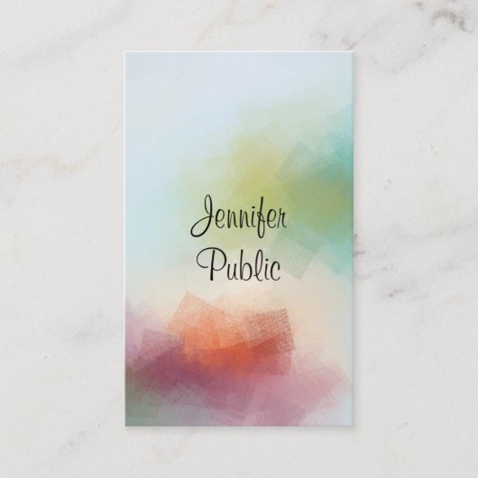 Moderne Abstracte kunst Typografie Trendy Verticaa Visitekaartje (Voorkant)