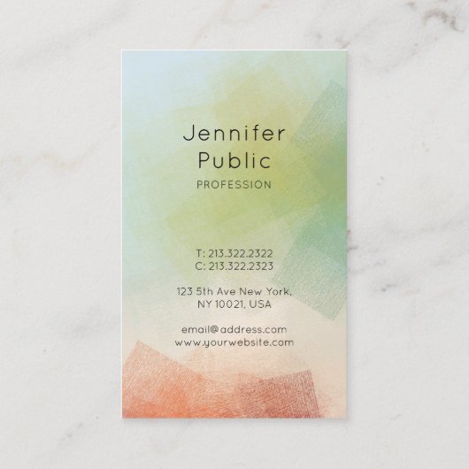 Moderne Abstracte kunst Typografie Trendy Verticaa Visitekaartje (Achterkant)