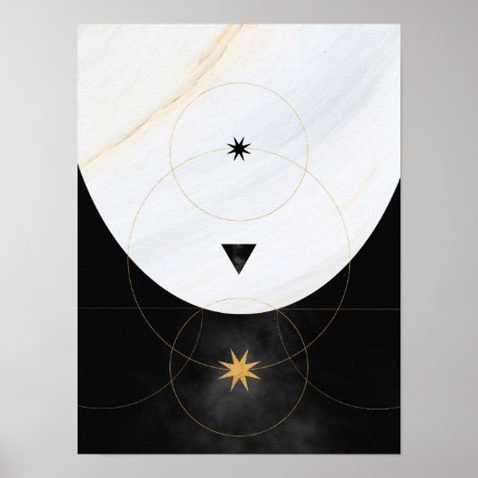 Moderne Abstracte kunst uit de midden eeuw minimal Poster (Voorkant)