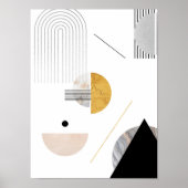 Moderne Abstracte kunst uit de midden eeuw minimal Poster (Voorkant)