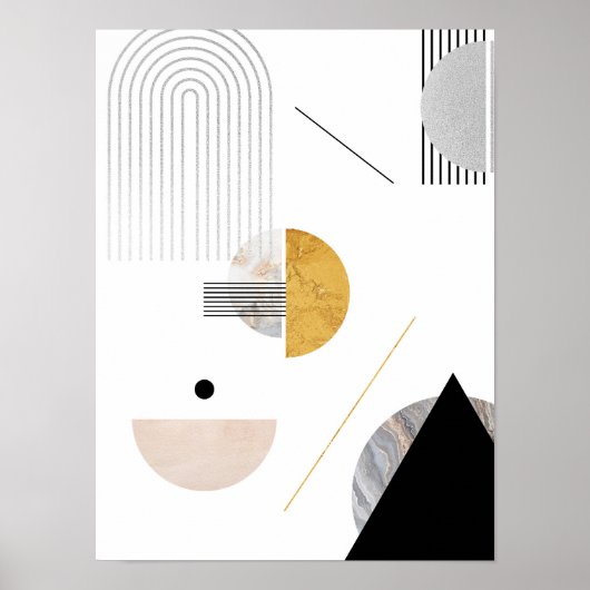 Moderne Abstracte kunst uit de midden eeuw minimal Poster (Voorkant)