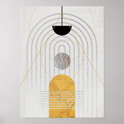 Moderne Abstracte kunst uit de midden eeuw minimal Poster (Voorkant)