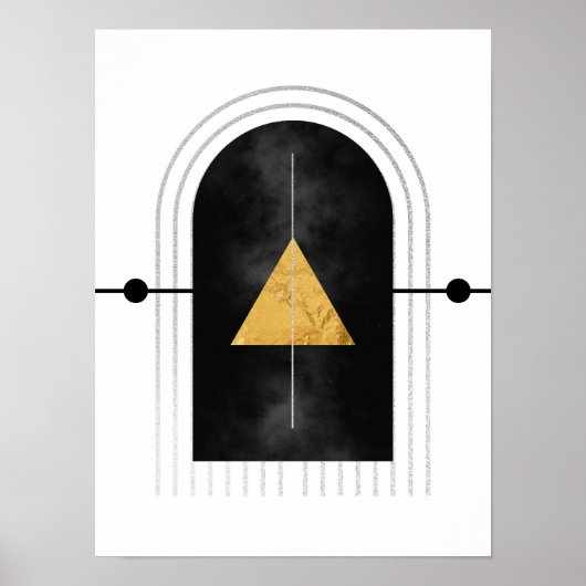 Moderne Abstracte kunst uit de midden eeuw minimal Poster (Voorkant)