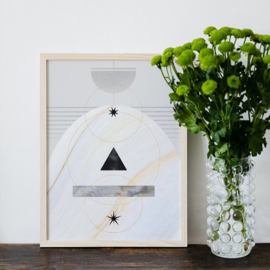 Moderne Abstracte kunst uit de midden eeuw minimal Poster